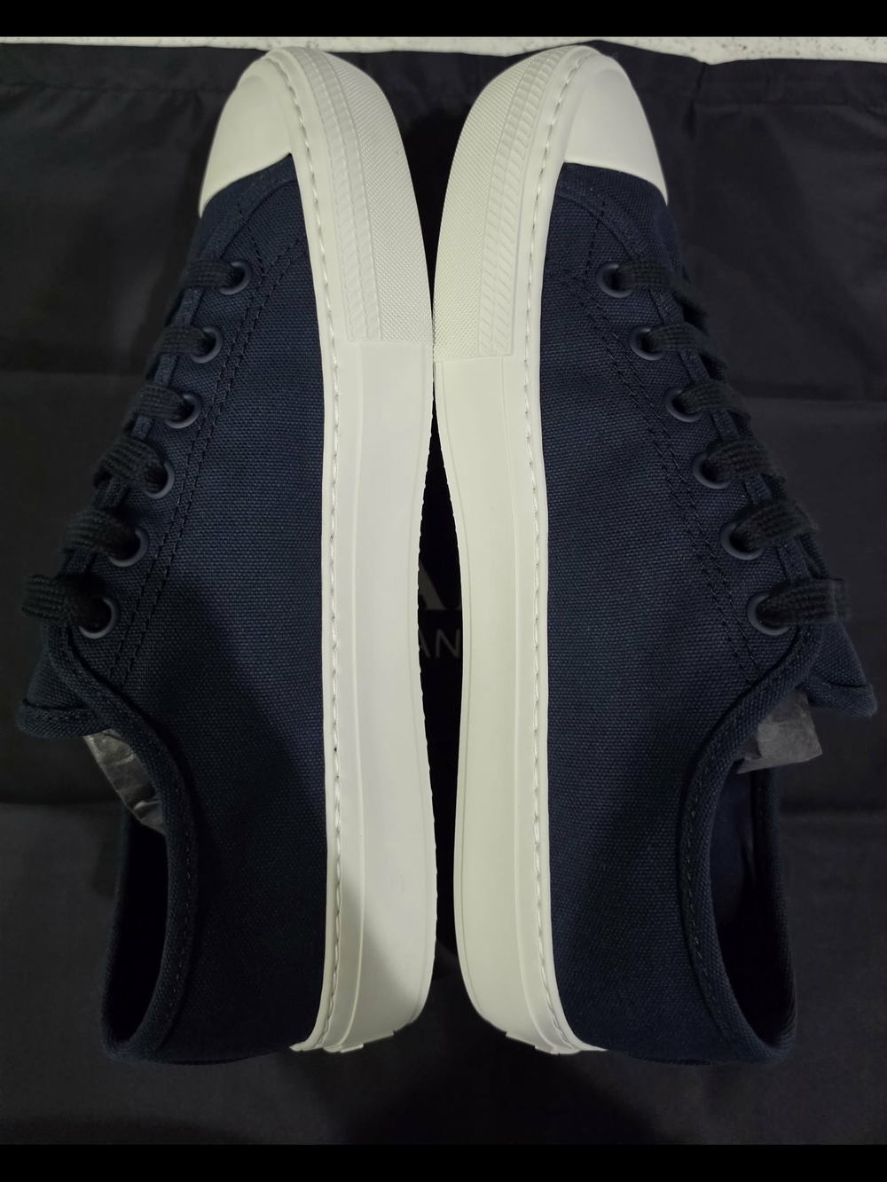 Men's Prada Navy Canvas Low-Top Sneakers - Picture 5 of 10